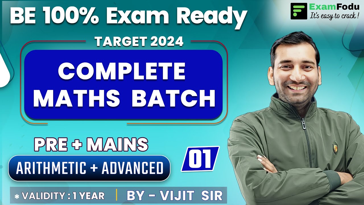 Complete Math Batch ( Day 01 ) Target 2024 Math by Vijit Sir 