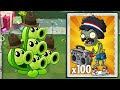 Pvz 2 challenge  all old plant max level vs 100 boombox zombie  who is best 