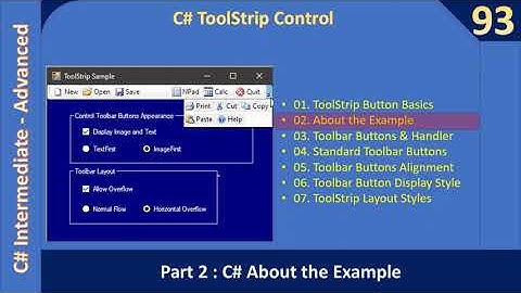 C# ToolStrip Control | Part 2 - About the Example | C# Advanced #93