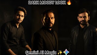 Dark Moody Portrait Edit 🔥 Black Outfit + Golden Light Face Glow | AI Photo Editing screenshot 3