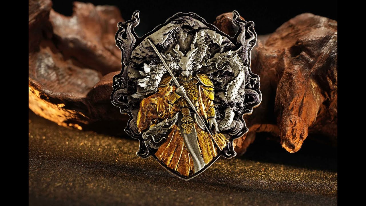 2025 Cameroon 2 oz Dragon Warrior High Relief Color Silver Coin