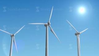Wind Turbine Generator 3d render loop animation
