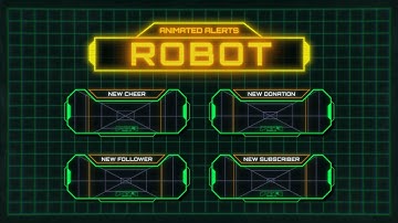 Robot Animated Alerts for Twitch, Youtube and Facebook Gaming