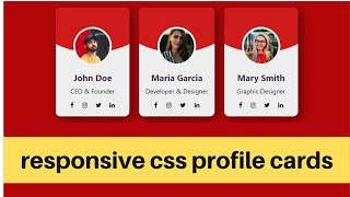 How To Create Responsive Profile Cards (Pure HTML5, CSS3)
