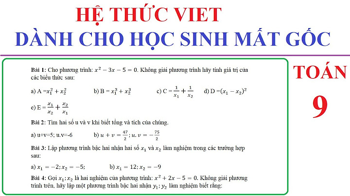 Bài taapk dạng toán hệ thức viet hay lớp 9