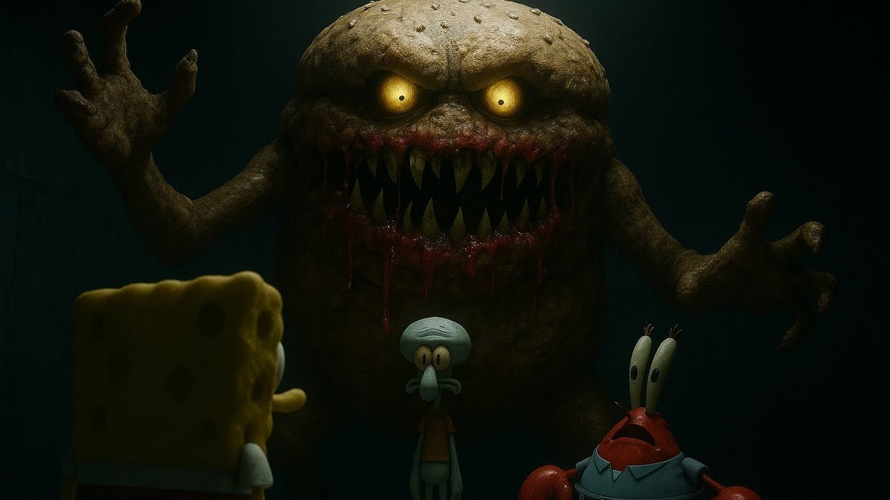 SpongeBob and Squidward’s Terrifying Escape from the Krusty Krab Beast”