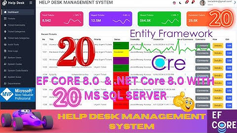 EP 20 Help Desk Management System EF Core NET Core ll .NET 8.0 Tickets,Users,Roles,Audit Logs 🚀💥