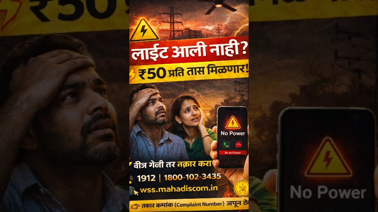 Light आली नाही? Hourly ₹50 Compensation! | Mahavitaran New Rule | Power Cut Rights