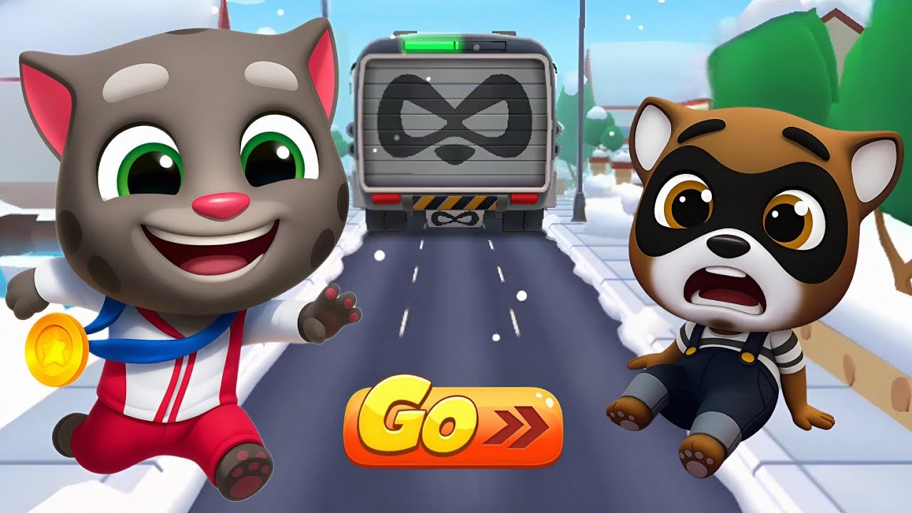 Talking Tom Gold Run New Update - Champion Tom vs Raccoon Boss Fight in Polar Adventure | Funny Race