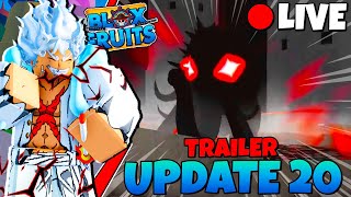 TRAILER DA UPDATE 20 BLOX FRUITS LIVE🔴 SHOWCASE MAMUTE 🔴 ROBLOX