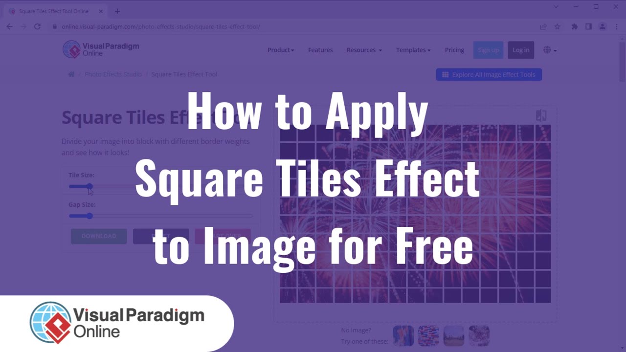 How to Apply Square Tiles Effect to Image for Free - YouTube