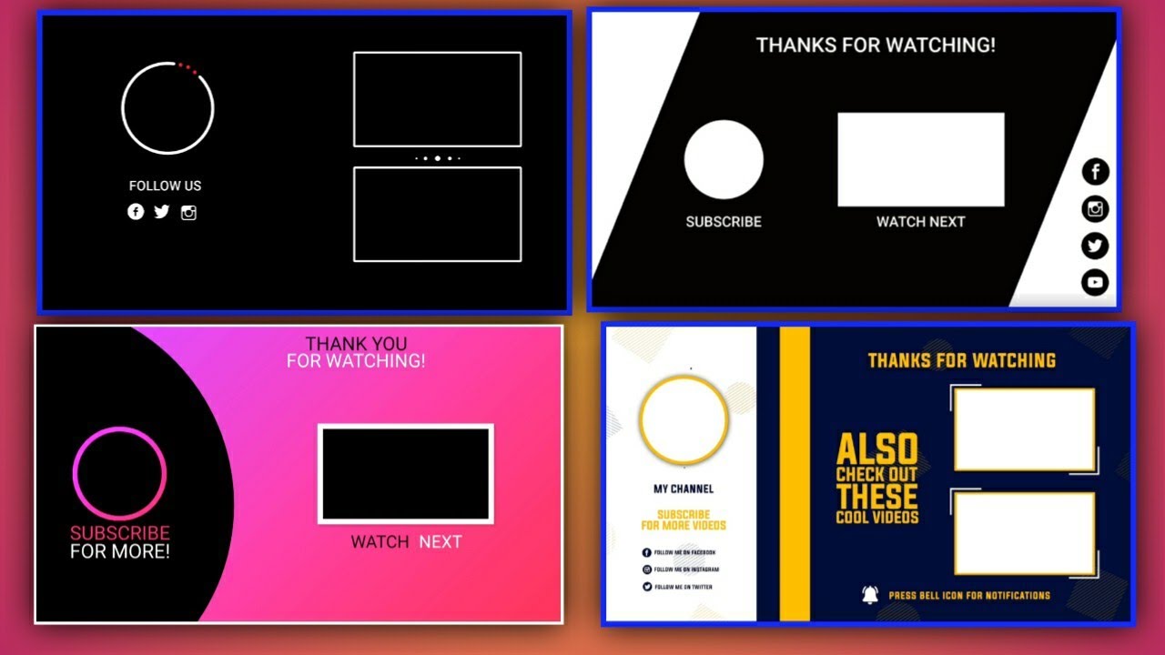 Top 5 YouTube Endscreen & Outro Template ✨ FREE DOWNLOAD | Non Copyright | Dinesh Kumar |