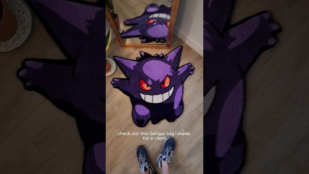Делаю коврик Gengar для клиента 😈 #шорты #тафтинг #искусство #художник #ковры