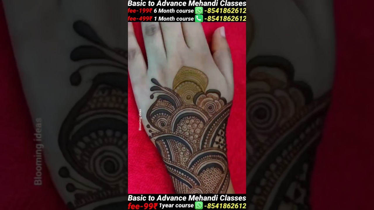 back hand flower pattern mehndi design 2026 // full hand simple mehndi design 