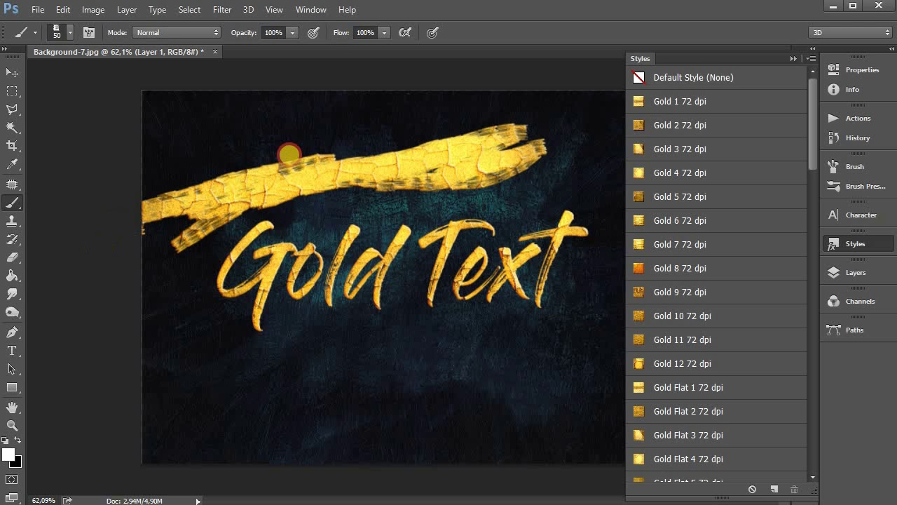 Metallic Gold Photoshop Effects FREE DOWNLOAD - YouTube