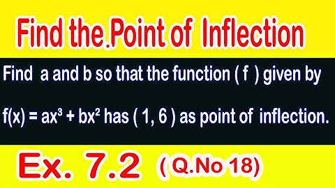Find the points of inflection of the curves(Bsc Calculus chapter 7 exercise 7.2) (Q.No 18)