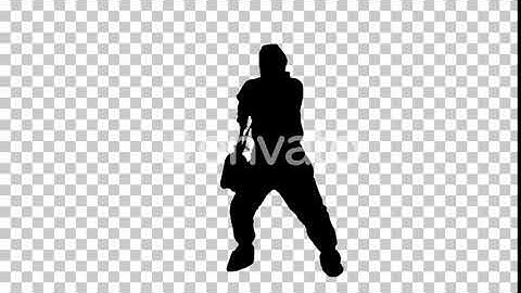 Silhouette Man disinfectant and dancing, Alpha Channel | Stock Footage - Videohive