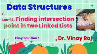 Lec - 18: Finding Intersection node in two linked list | Intersection point in Y shaped List