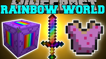 Minecraft: RAINBOW WORLD MOD (RAINBOW ARMOR, WEAPONS, BLOCKS, & MORE!) Mod Showcase