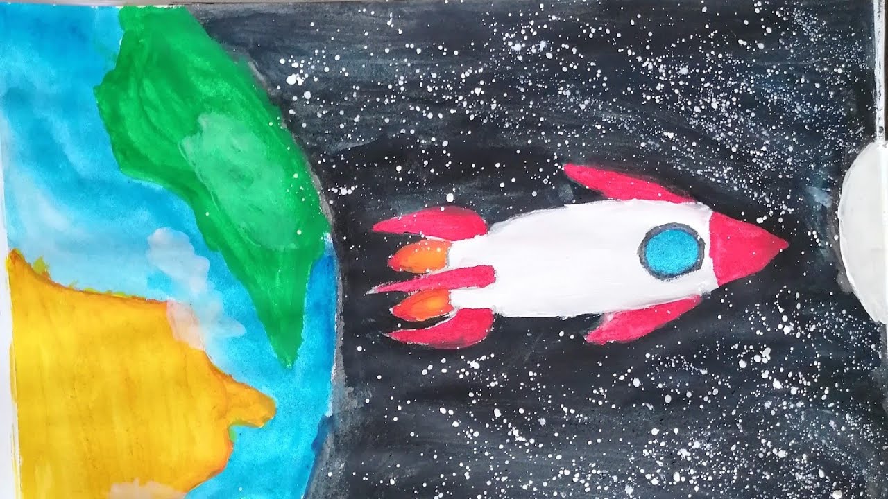Ракета рисунок красками. Ракеты для рисования в детском саду. Ракета красками для детей. Рисование красками ракета.