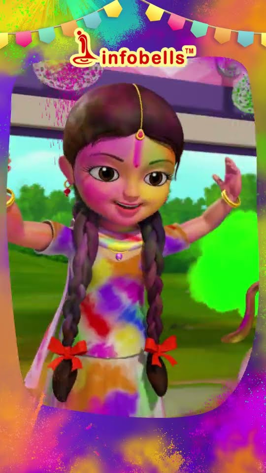 Holi Bengali Kids Song | Bengali Rhymes | Infobells #bengalirhymes #bengalicartoons #holisongs
