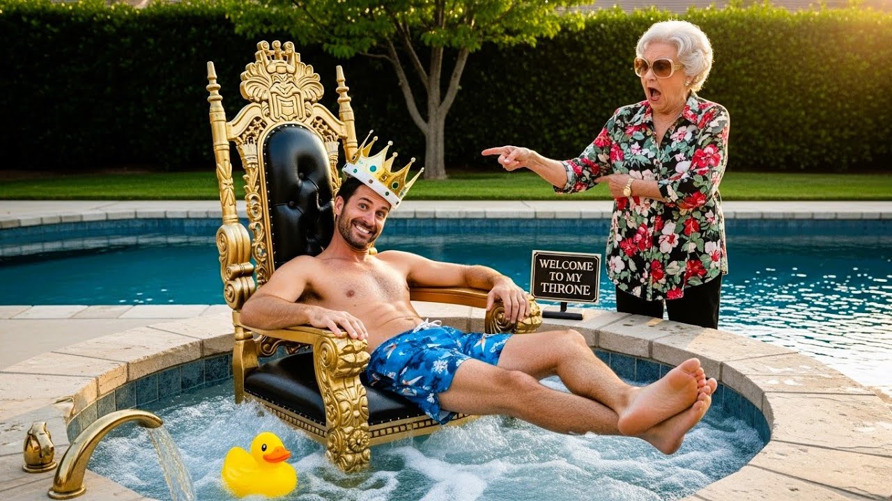 Карен из HOA посмеялась над его ржавым креслом для бассейна — и он заменил его на джакузи-трон! 👑💦
