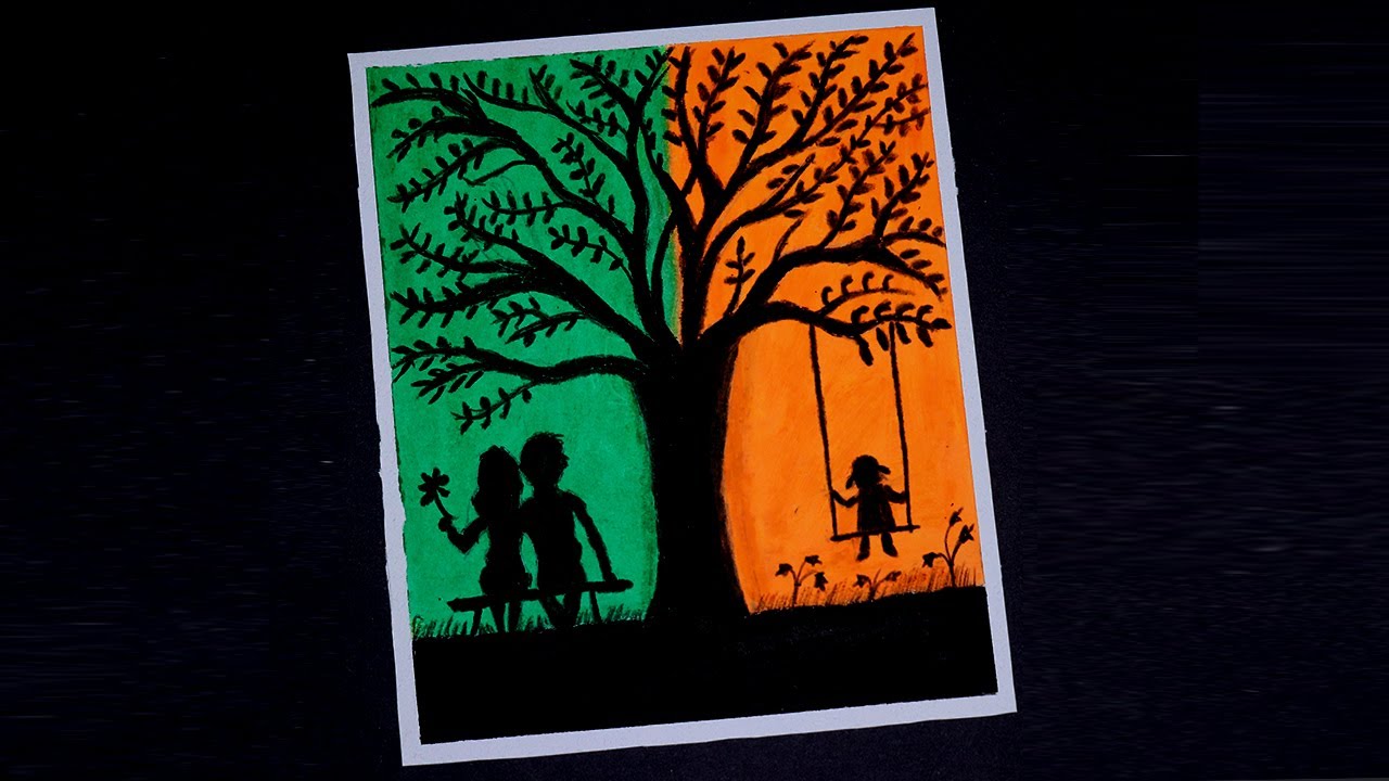 Happy Family [ Oil Pastel Drawing ] For Beginners Step By Step