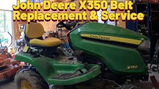 John Deere X350 belt replacement and service