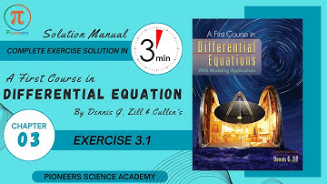 Chapter 03 | Exercise 3.1 | Differential Equations By Zill & Cullen