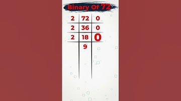 Binary of 72 / Decimal to binary conversion / 72 ki binary  #publicmaths  #shorts #decimaltobinary