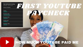 FIRST YOUTUBE PAYCHECK: EXACT AMOUNT AND DATES. Monetized South African YOUTUBER