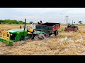John Deere 5105 tractor stuck in mud Rescued by another John Deere tractor |tractor videos|