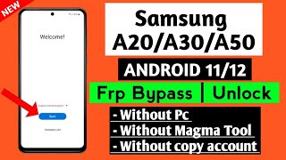 FRP Bypass 2022 Samsung A20/A30/A50 Android 11/12 | Without Pc | Without Online Tool Credit