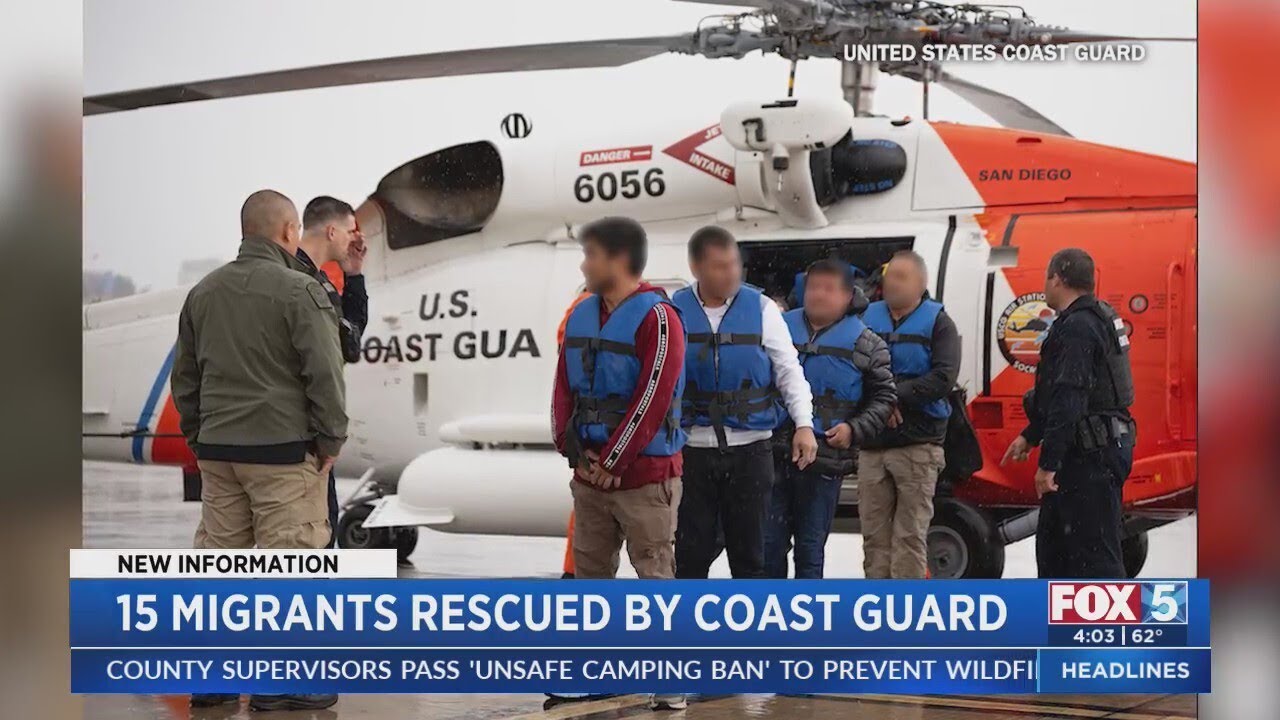 15 migrants rescued by U.S. Coast Guard - YouTube