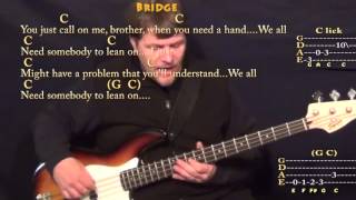 Lean On Me (Bill Withers) Bass Guitar Cover Lesson with Chords/Lyrics chords