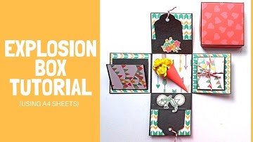 Explosion box tutorial using A4 sheet | Handmade gift idea