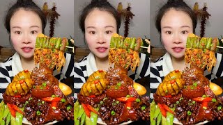 Yummy Spicy Food Mukbang, Braised Pork Belly With Sausage And Vegetables, Spicy Noodle Soups Mukbang