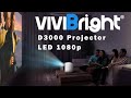 New!!! 2021 Vivibright D3000 HD 1080p LED Projector