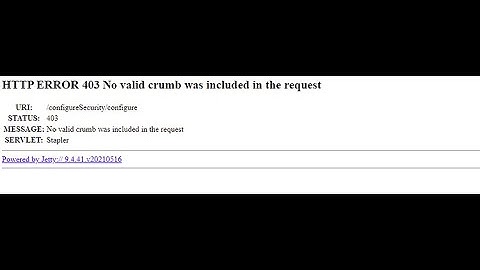 how to resolve no valid crumb was included in the request on jenkins container