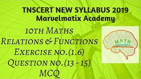10th Maths Exercise 1.6 MCQ Solutions in tamil Chapter 1 Relations & Funcions Tamilnadu new syllabus