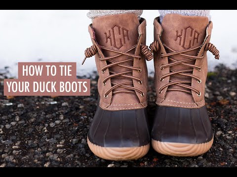 How To Tie Duck Boot Laces - Thrifty Pineapple  How to tie duck boot laces,  Lace boots, Styling duck boots