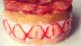 Йогуртовый торт с клубникой | Простой рецепт Йогуртовый торт с клубникой | Простой рецепт
