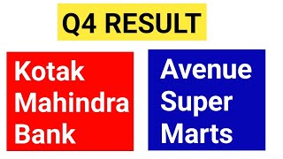Q4 RESULT OUT Kotak Mahindra Bank🛑 Dmart (Avenue SuperMarts) | Latest Share Market News