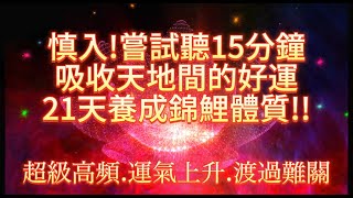 提升 正能量 高頻頌缽能量 嘗試聽15分鐘！吸收天地間的好運！這是超級高頻的振動能量，療癒你的靈魂，通暢你阻滯的能量，激發你內在的潛力，21天養成錦鯉體質。