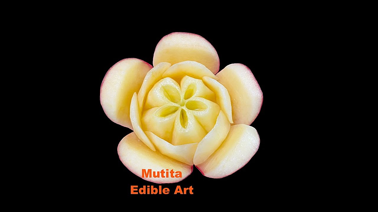 Apple Rose Flower | Beginners Lesson 313  | Mutita Art Of Fruit & Vegetable Carving