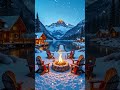 Magical Christmas by the Mountain Lake ❄️🔥 Winter Fire Pit, Snowy Forest & Nature Sounds