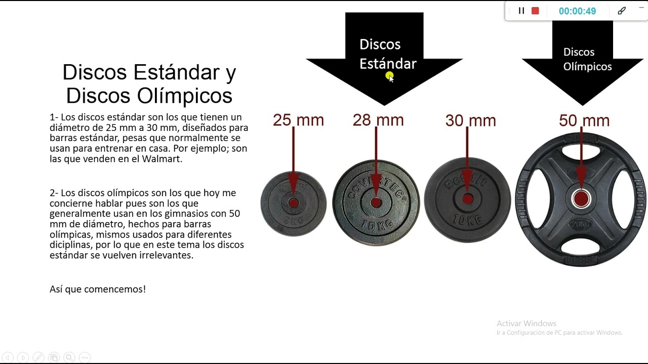 Discos Olimpicos Pesas Fundicion 50 mm