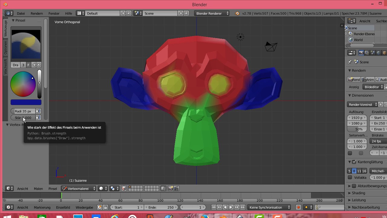 Blender objekt einf rben blender textmalerei youtube