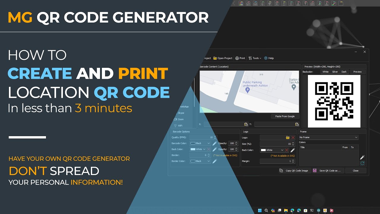 How to Create a Location QR Code with MG QR Code Generator - YouTube