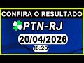 AO VIVO - Resultado Do Jogo Do Bicho PTN-RIO 18:20 | 20/04/2026